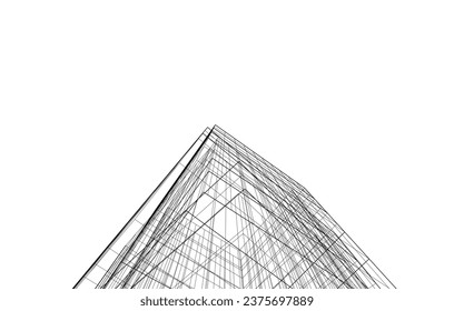 Abstract architecture vector 3d illustration