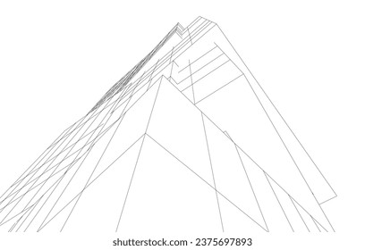 Abstract architecture vector 3d illustration