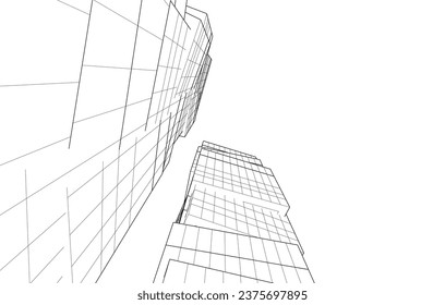 Abstract architecture vector 3d illustration