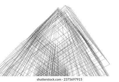 Abstract architecture vector 3d illustration