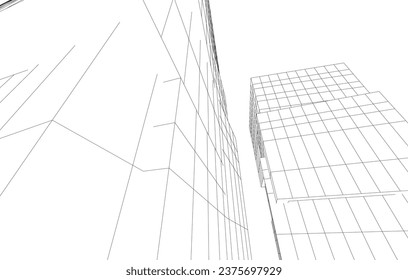 Abstract architecture vector 3d illustration