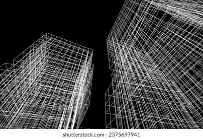 Abstract architecture vector 3d illustration