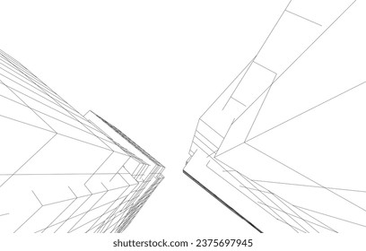 Abstract architecture vector 3d illustration