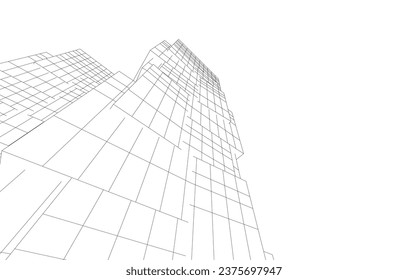 Abstract architecture vector 3d illustration