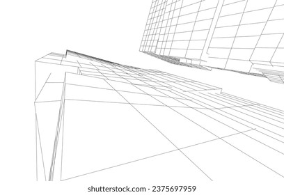 Abstract architecture vector 3d illustration