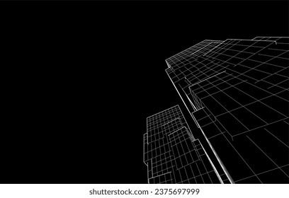 Abstract architecture vector 3d illustration