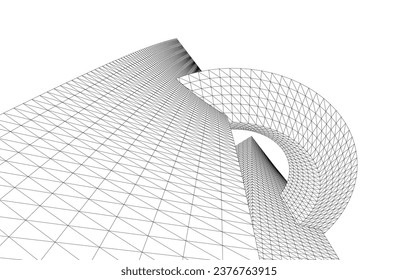 Abstract architecture. Vector 3d illustration
