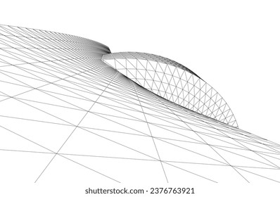 Abstract architecture. Vector 3d illustration