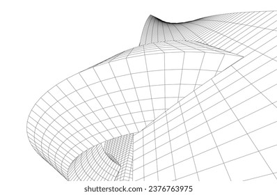 Abstract architecture. Vector 3d illustration