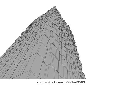 Abstract architecture vector 3d illustration 