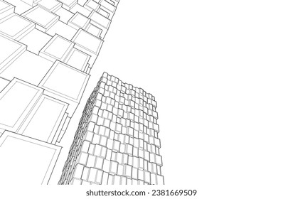 Abstract architecture vector 3d illustration 