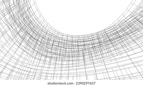 abstract architecture vector 3d illustration