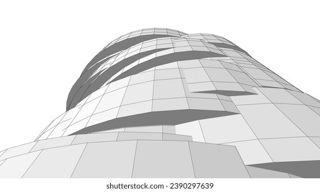 abstract architecture vector 3d illustration