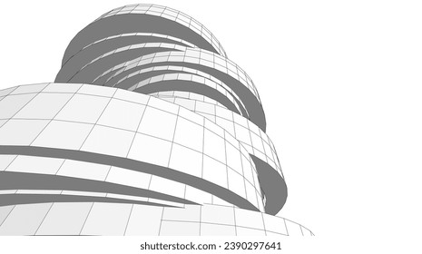 abstrakte Architektur, Vektorgrafik 3D