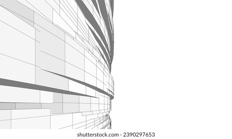 abstract architecture vector 3d illustration