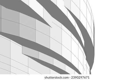 abstract architecture vector 3d illustration