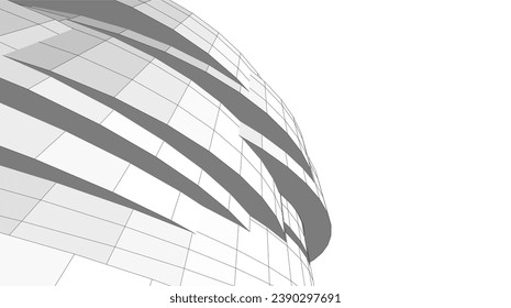 abstract architecture vector 3d illustration
