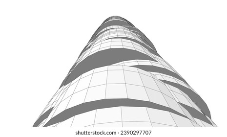 abstract architecture vector 3d illustration