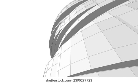 abstract architecture vector 3d illustration
