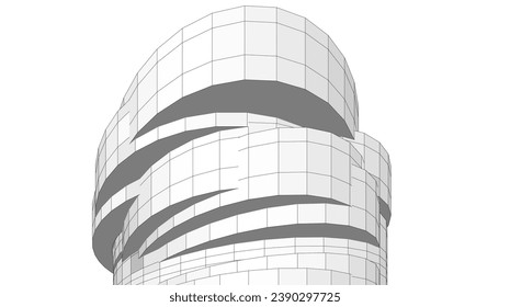 abstract architecture vector 3d illustration