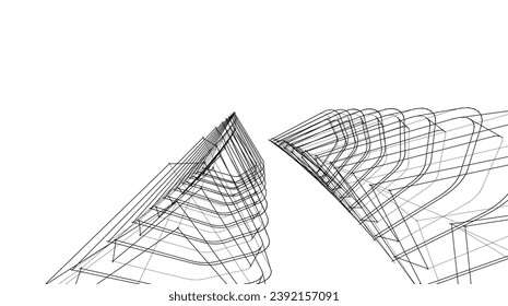 Abstract architecture vector 3d illustration