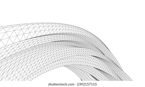 Abstrakte Architektur, Vektorgrafik 3D
