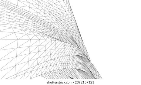 Abstract architecture vector 3d illustration