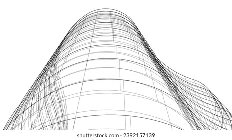 Abstract architecture vector 3d illustration