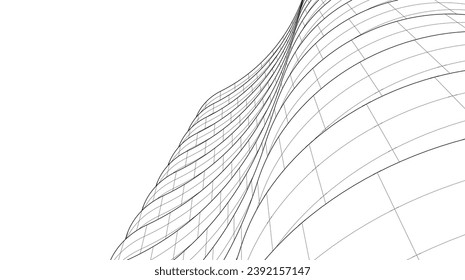 Abstract architecture vector 3d illustration
