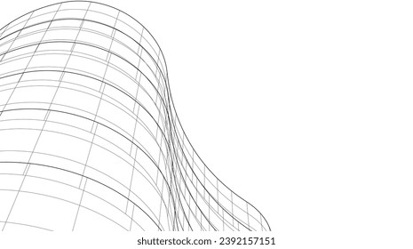 Abstract architecture vector 3d illustration