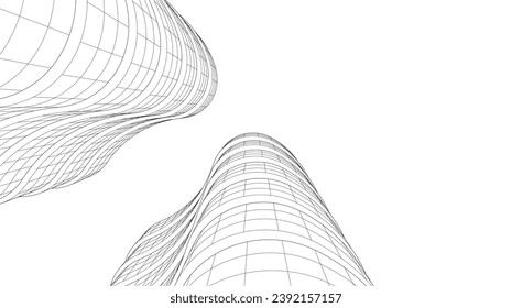 Abstrakte Architektur, Vektorgrafik 3D