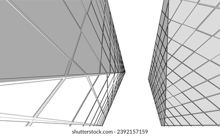 Abstract architecture vector 3d illustration