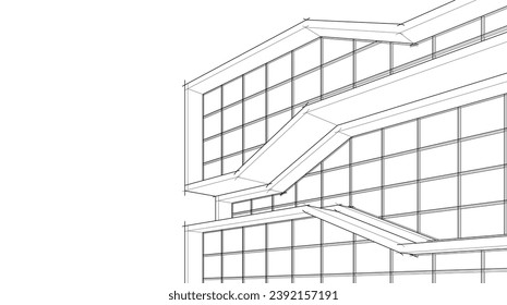 Abstract architecture vector 3d illustration