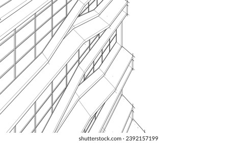 Descripción de la arquitectura vector 3d ilustración
