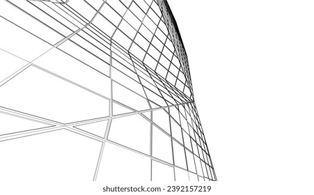 Abstract architecture vector 3d illustration
