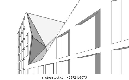 Descripción de la arquitectura vector 3d ilustración