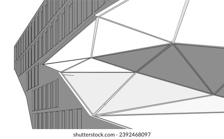 Abstract architecture vector 3d illustration