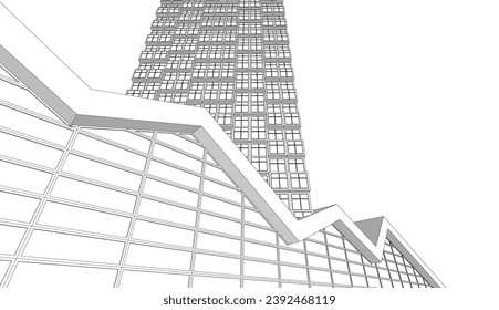 Abstrakte Architektur, Vektorgrafik 3D