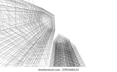 Abstract architecture vector 3d illustration