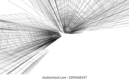 Abstract architecture vector 3d illustration