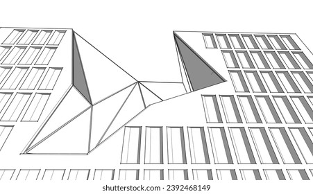 Abstract architecture vector 3d illustration