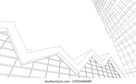 Abstract architecture vector 3d illustration
