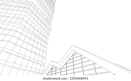 Descripción de la arquitectura vector 3d ilustración