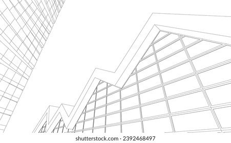 Abstract architecture vector 3d illustration