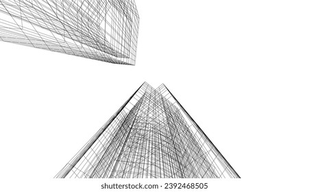 Abstract architecture vector 3d illustration