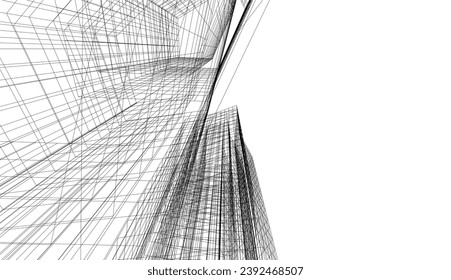 Abstrakte Architektur, Vektorgrafik 3D