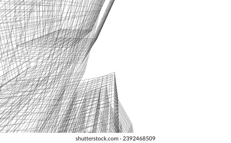 Abstract architecture vector 3d illustration