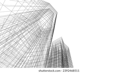 Abstrakte Architektur, Vektorgrafik 3D