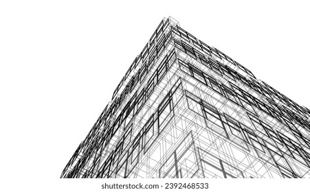 Abstract architecture vector 3d illustration