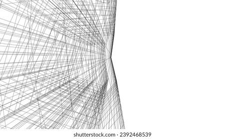 Abstract architecture vector 3d illustration